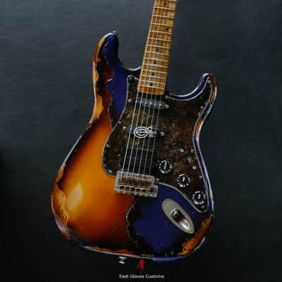 Fender Stratocaster Midnight Blue/Sunburst Heavy Aged Relic by East Gloves Customs image 12