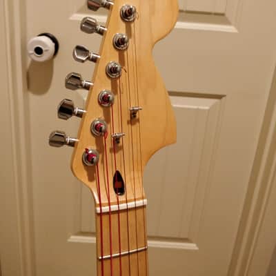 Warmoth Jazzmaster Body Black Red Seymour Duncan Phat Cat P90