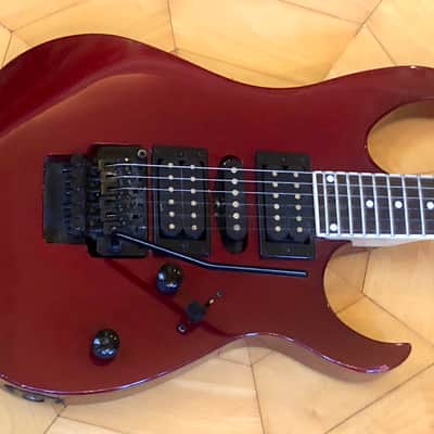 VINTAGE SX Electric HSS, FAT, 24 FRET ELECTRIC GUITAR  w/ Floyd Rose in Wine Red image 3