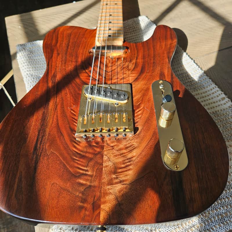 Custom Build Telecaster Style Guitar -- Figured Black Walnut & Baked Ash Body w/ HSC image 1