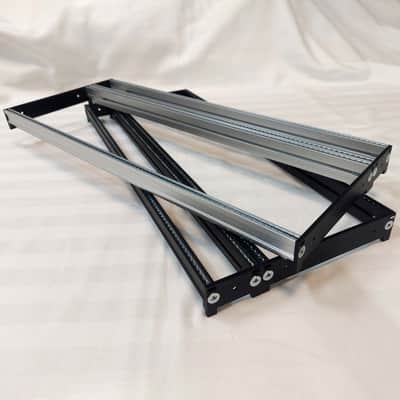 4U (3U+1U) 40HP Eurorack Rails Kit with Brackets & Threaded Inserts (Black / Silver) image 3