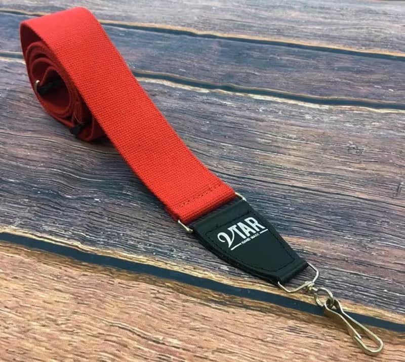 VTAR Vegan Cotton Hemp Clip-On Hook Banjo Strap (Red) image 1