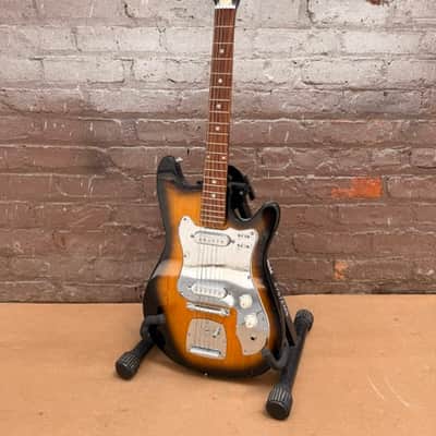 Vintage 1960s Kimberly Solid Offset Body Electric Guitar — Sunburst image 2
