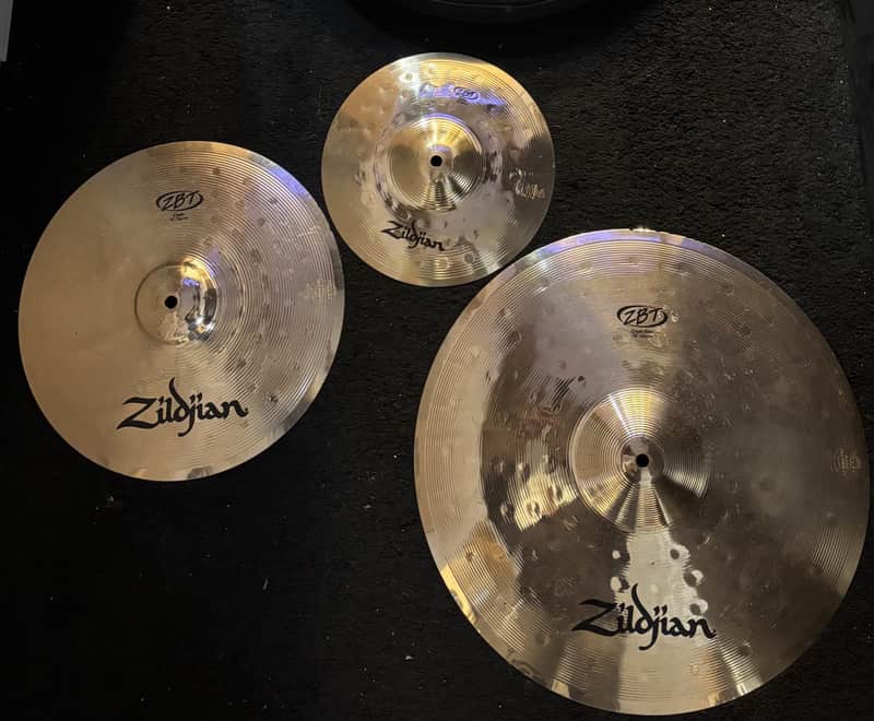 Pre-owned Zildjian ZBT 10" Splash 14" Crash 18" Crash Ride Cymbals image 1