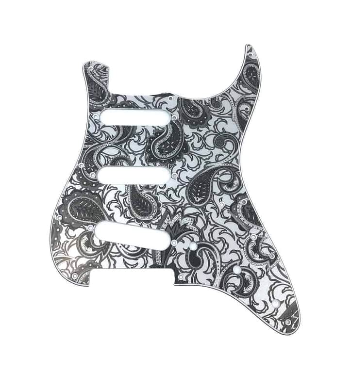 Solo Pro ST Style 11 Hole S/S/S Pickguards - 3-Ply Grey Paisley---3-ply-grey-paisley image 1