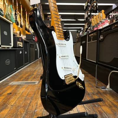 Fender Custom Shop Limited Edition 70th Anniversary 1954 Stratocaster Journeyman Relic with Closet Classic Gold Hardware Aged Black w/Hard Case image 2