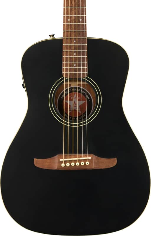 Fender Joe Strummer Signature Campfire Parlor Acoustic-Electric Guitar, Solid Spruce Top, Matte Black image 1