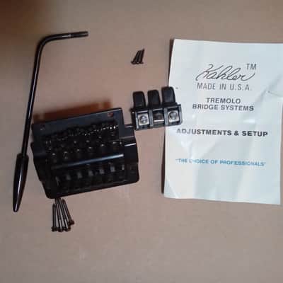 Kahler Flat Mount Tremolo Bridge System 1980s Black image 1