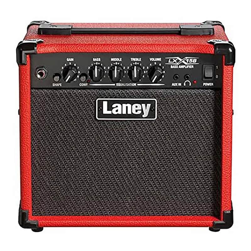 Laney 15 Watt Bass Guitar Combo Amplifier w/ 2 x 5" Woofers - Red - LX15B-RED image 1