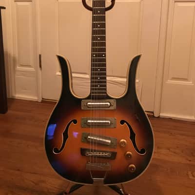 Danelectro neck on a Longhorns body.  Late 1960’s Aged Faded Tobacco Burst image 1