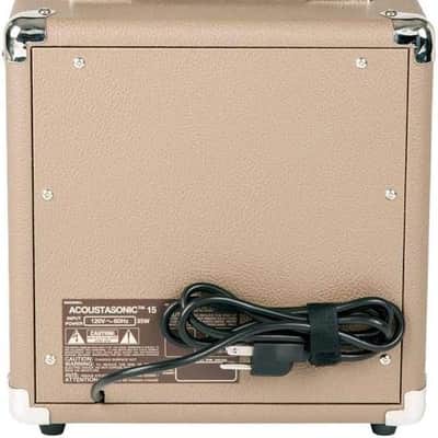 Fender Acoustasonic Guitar Amp for Acoustic Guitar, 15 Watts, with 2-Year Warranty 6 Inch Speaker, Dual Front-Panel inputs, 11.5Hx11.19Wx7.13D Inches, Tan image 2