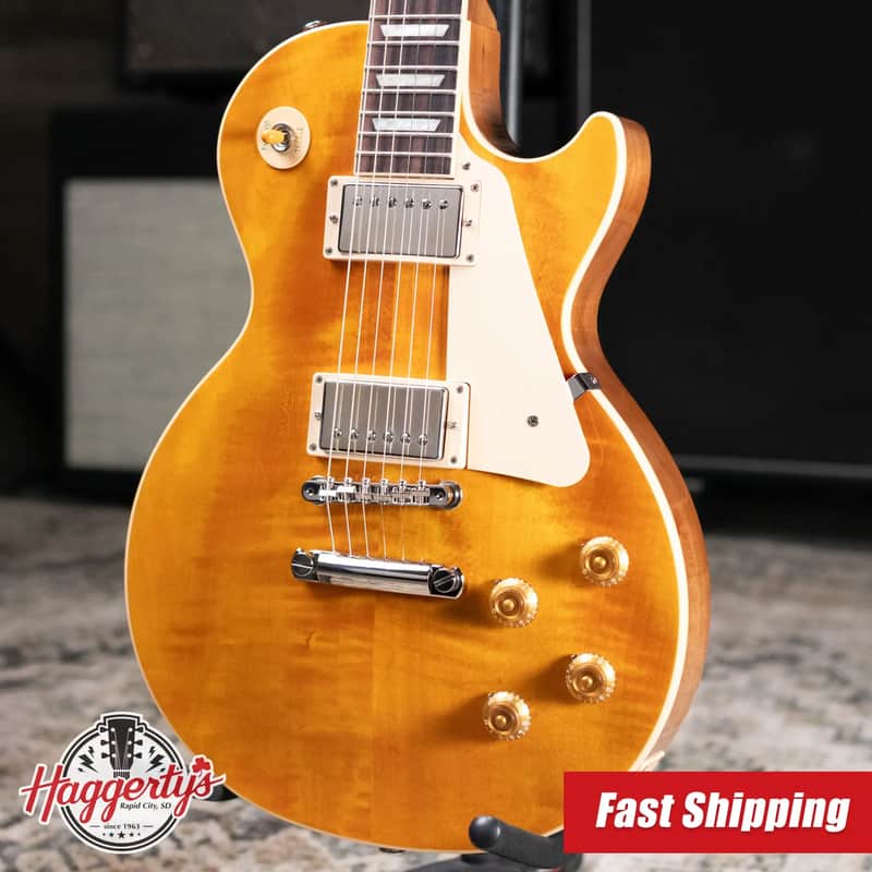 Gibson Les Paul Standard 50s Figured Top Electric Guitar - Honey Amber with Hardshell Case image 1