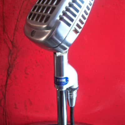 Vintage 1940's Shure 737A crystal microphone Satin Chrome w cable and data sheet image 6