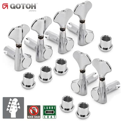 NEW Gotoh GB707 6-Strings Bass Machine Heads Set L4+R2 Tuners w/ Screws - CHROME image 1