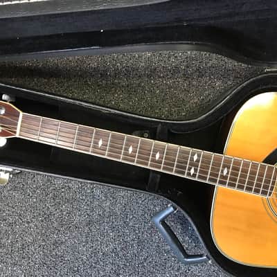 Yamaha FG-345 acoustic dreadnought guitar 1970s made in Taiwan with vintage hard case image 10