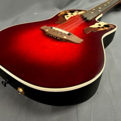 Ovation USA MM68 Acoustic Electric Mandolin - Red Burst w/ Case image 6