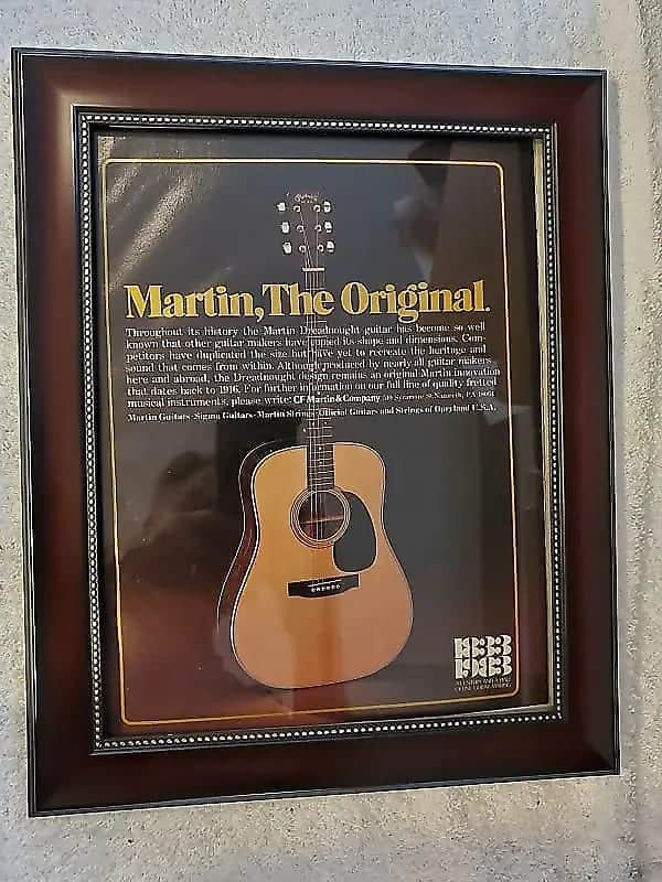 1983 Martin Guitars Color Promotional Ad Framed 150th Anniversary (1833-1983) Martin D-28 Original image 1