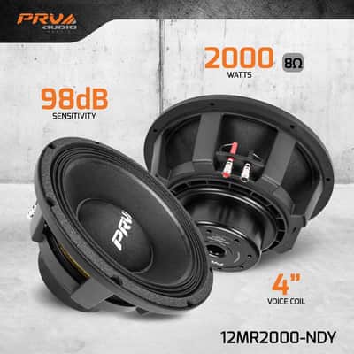 PRV AUDIO 12MR2000-NDY 12 inch Midrange PRO Audio Speaker, 2000 Watts 8 Ohm, 98dB, 4" Voice Coil High Power Car Audio & Chuchero Neodymium Loudspeaker (Single) image 2