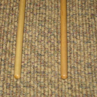 one pair new old stock near A+ Mike Balter MB93B (93B) Extra Hard Keyboard Mallets, 1 plastic (phenolic) round white HEADS and natural birch HANDLES - mid to late 1990s (+ packaging) Unwound Series image 8