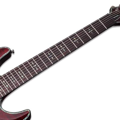 Schecter Hellraiser C-7 Left-Handed Electric Guitar - Black Cherry (1796) image 5