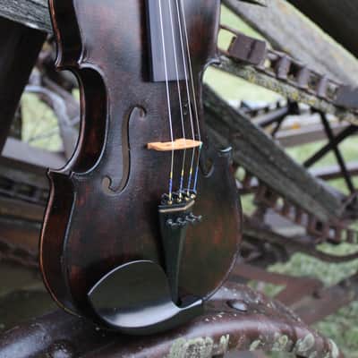Crow Creek Fiddles Hoedown Special 4/4 size Handmade Fiddle / Violin with Case 2025 - Dark Rustic Brown image 11