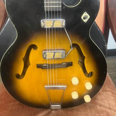 Early 60s Harmony Rocket H54 Hollow Body Guitar Tobacco With Hard Case image 1