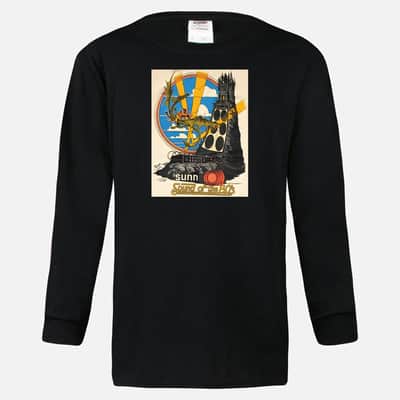 Sunn “The Sound Of The 80's” Black Long Sleeve Tee Shirt - Digitally Restored Vintage Ad image 1