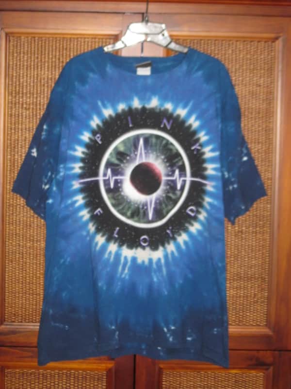 near new (worn once) Liquid Blue (shirt maker brand) Pink Floyd Pulse Concentric Tie-Dye T-Shirt, Men's XL, 100% Pre-Shrunk Cotton, Short Sleeve 2020s - Tye Dye: Blue, White, Purple / Graphic: Pupil, Space, Ocean (black, white, red, blue, green, purple) image 1