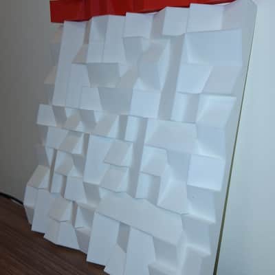 3D printed diffusion panel 23x23x2,1 cm 2025 - White image 2