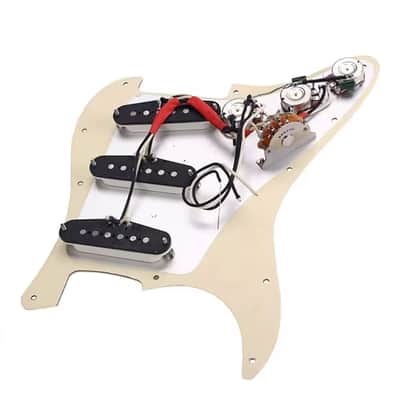 Hot Texas Blues loaded alnico V SSS Stagger Poles pickguard complete kit wired. image 3