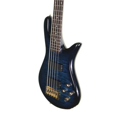Spector Legend 5 Custom 5 String Bass Trans Blue Quilt Top image 6