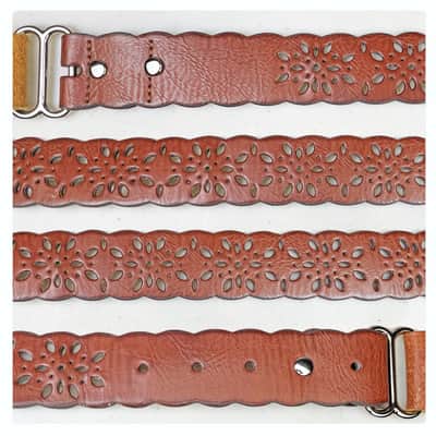 Loft Relics "Lacey Leather" guitar strap (Souldier) one-of-a-kind made at the Wilco Loft image 2