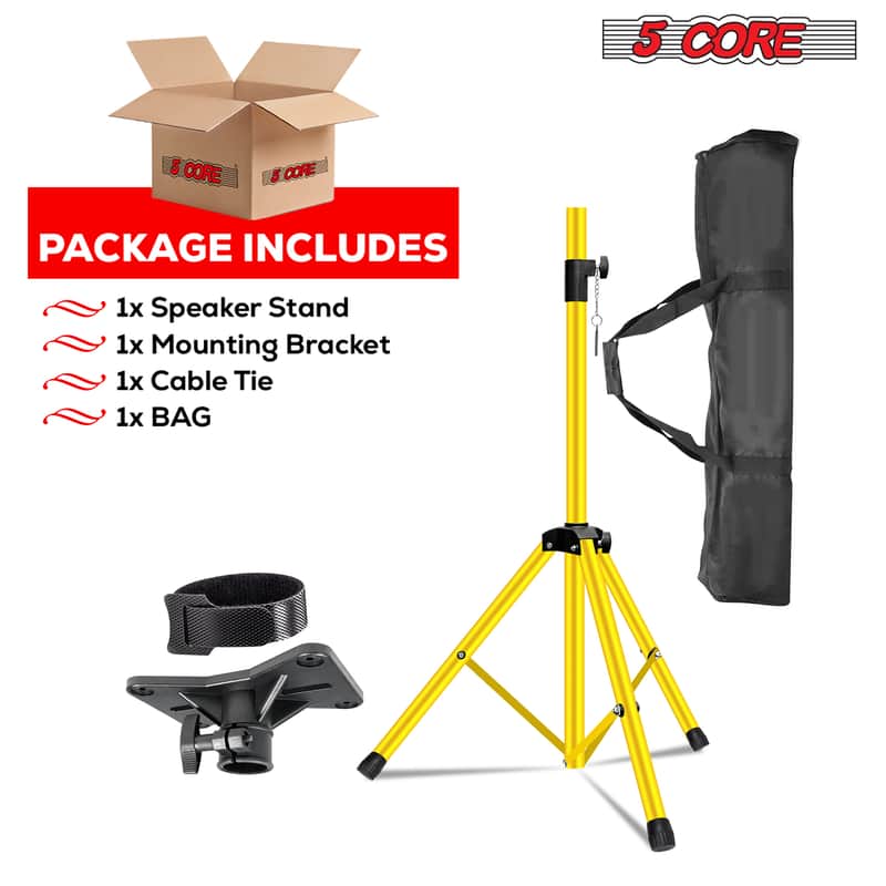 5 Core Speaker Stand Height Adjustable 72" Heavy Duty PA DJ Tripod Studio Monitor Stands image 1