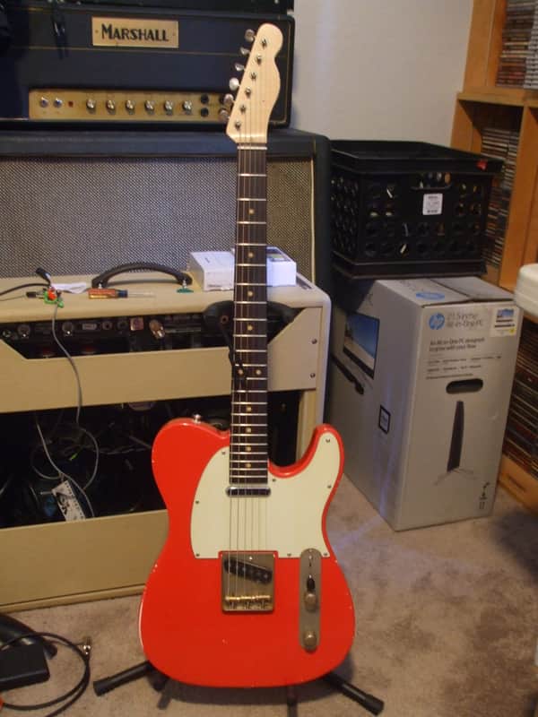 MJT Telecaster Guitar Fiesta Red Musikraft neck Quartersawn tele aged relic not fender ZCD image 1