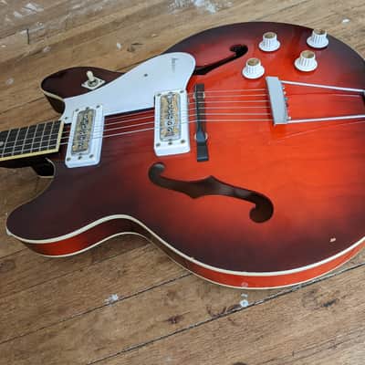 Harmony Rocket Vintage 1969 Red 335 Style Double Cutaway image 3