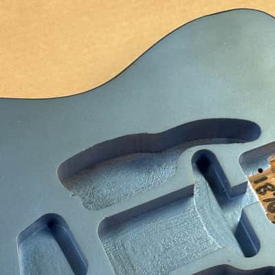 1876g Kohlin Guitars T-Type Roasted Pine replacement body Aged Nitro Lake Placid Blue Made in Sweden fits Fender Telecaster necks image 3