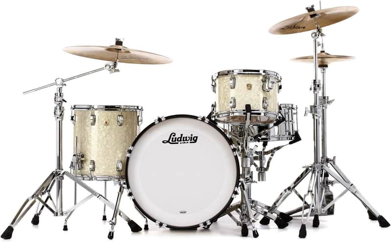 Ludwig Classic Maple Downbeat 20 Shell Pack - Vintage White Marine image 1