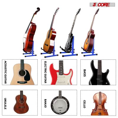 5 Core Guitar Stand A Frame w Soft Foam Arm Non Slip Rubber for Acoustic Electric Bass Ukulele image 6
