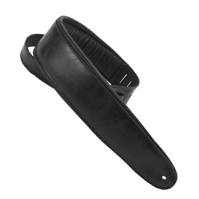 Henry Heller Padded Capri Leather Guitar Strap | Black on Black (3.5" Wide) image 1