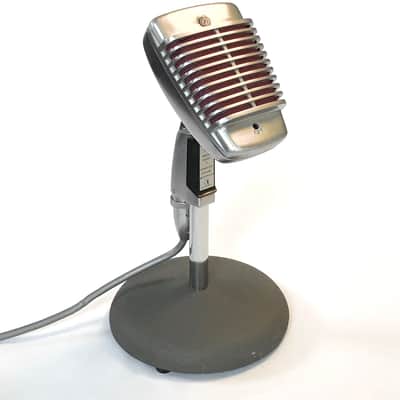 Beautiful Vintage 1960’s Art Deco Shure 51 “Sonodyne” Microphone w/ Stand & Cable-Nat King Cole Mic image 1