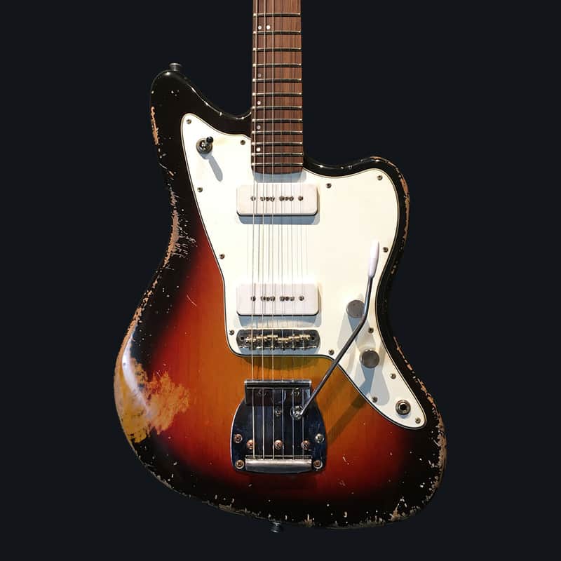 Made to Order - FRANCHIN Neptune guitar Relic Aged 100% Nitro Lacquer (Sunburst/ Black/ White/ Blue/ Green/ Yellow/ Red/ Pink/ Burgundy/ Purple/ Gold/ Silver, etc.) Offset Jazzmaster Style Made in Italy image 1