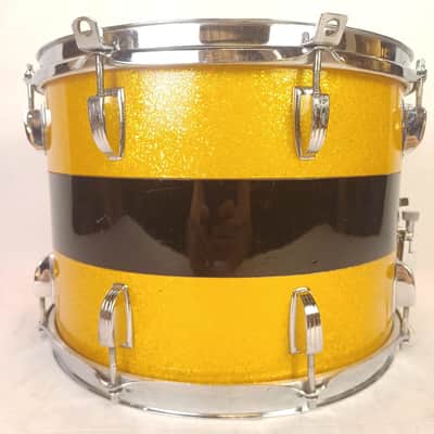 Ludwig 10x14"69 Gold Sparkle/Black Cortex Snare Drum Vintage Keystone 3Ply Maple image 3