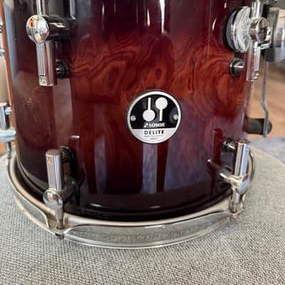 Sonor Delite 5-Piece Drum Set 2011 – Brown Burst High Gloss – Made in Germany – Matching Snare image 7