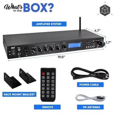 Bluetooth Preamplifier Receiver System – Digital Rack Mount with FM Radio, Recording Mode, USB/SD Port, and Remote Control image 4