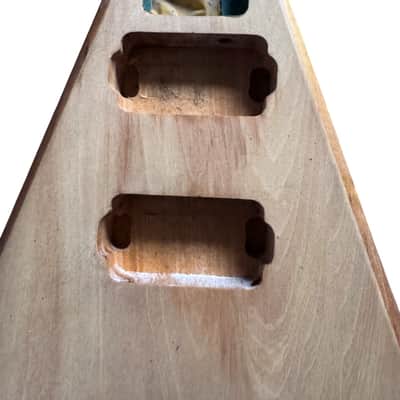 HH Mahogany Wood DIY Project Guitar Flying V Style Body image 5