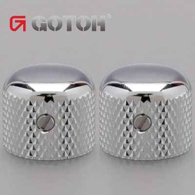 NEW (2) Gotoh VK3 Short Dome Knobs for 6mm Pots (Import Guitar/Bass) - CHROME
