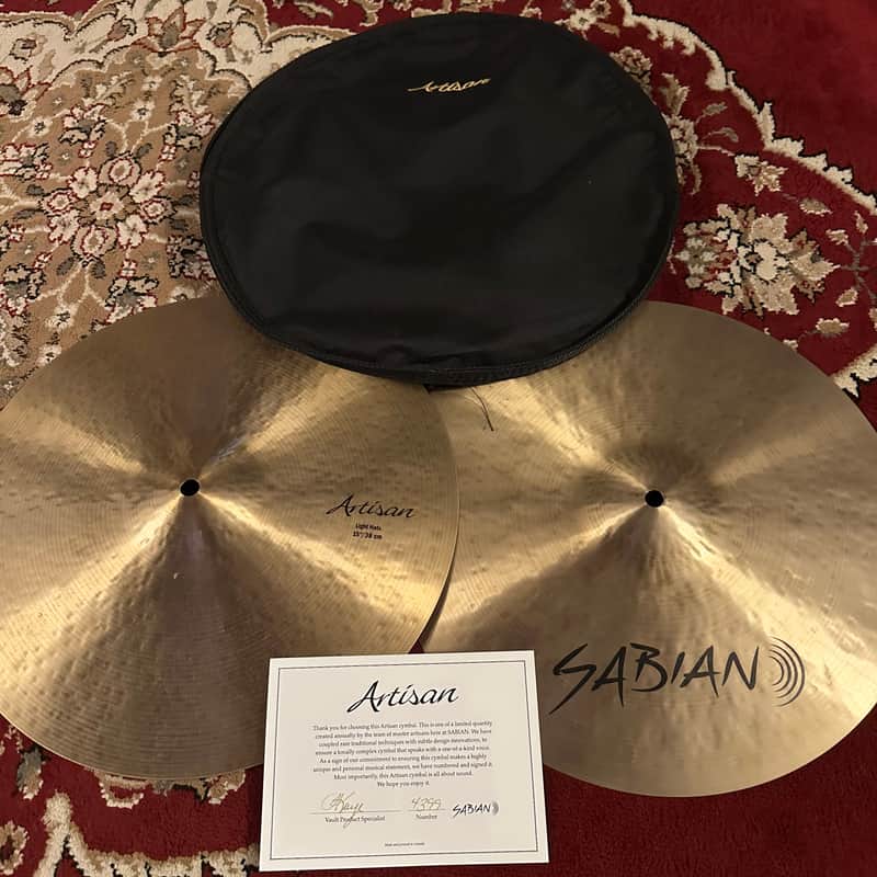 Sabian 15" Artisan ULTRA Light Hi-Hat Cymbals image 1
