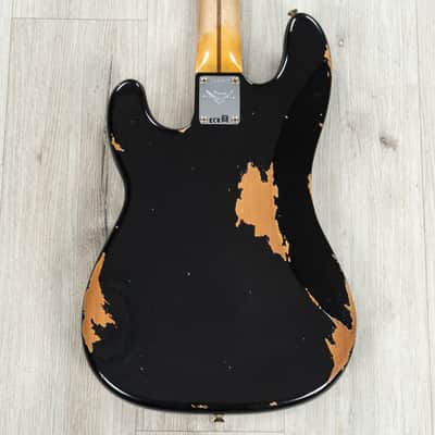 Fender Custom Shop '58 Precision Bass Heavy Relic, Maple Fretboard, Aged Black image 4