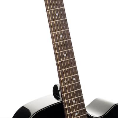 Cort Earth60CE Dreadnought Acoustic-Electric Guitar Black Gloss Solid Spruce image 8