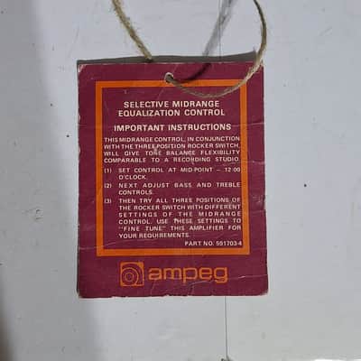 Original 1960's Ampeg Amp Hang Tag image 1